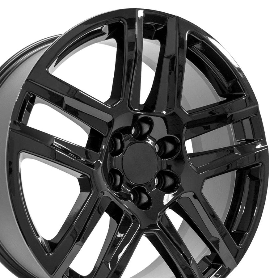 22 Inch OE Wheels CV63 Rim Fits Silverado 1500 Z71 Style 6x139.7 22x9 Gloss Black - Hollander 5913 (1)