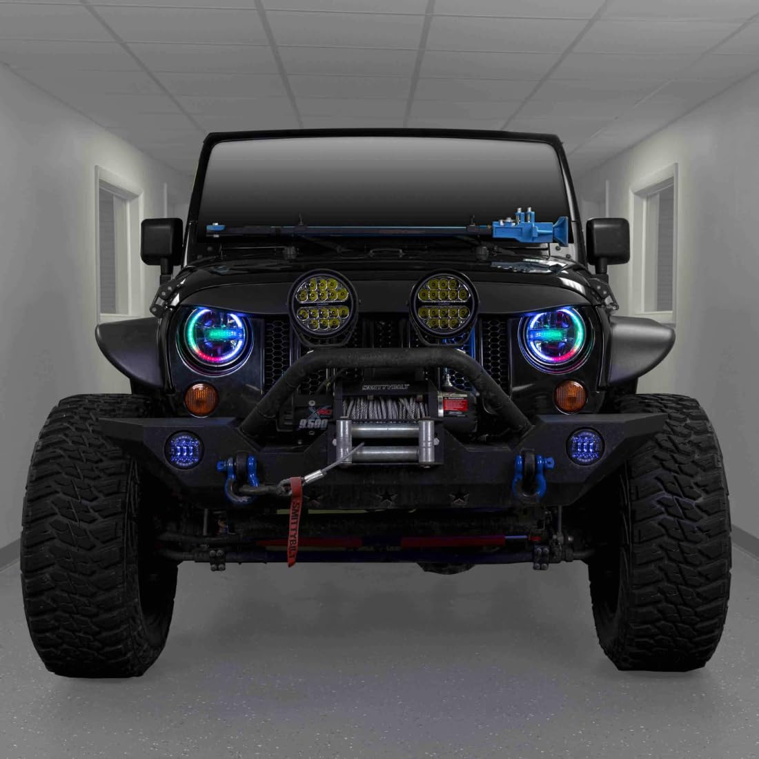 Metra - 7" LED Premium Chasing Headlights - Fits select Jeeps® (JP-709RGBKT)