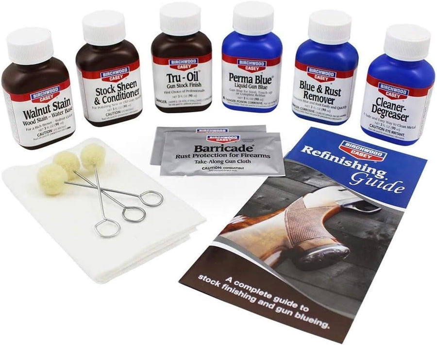 Birchwood Casey Deluxe Easy-to-Use Perma Blue & Tru-Oil Complete Finishing Kit for Gun Blueing and Stock Finishing