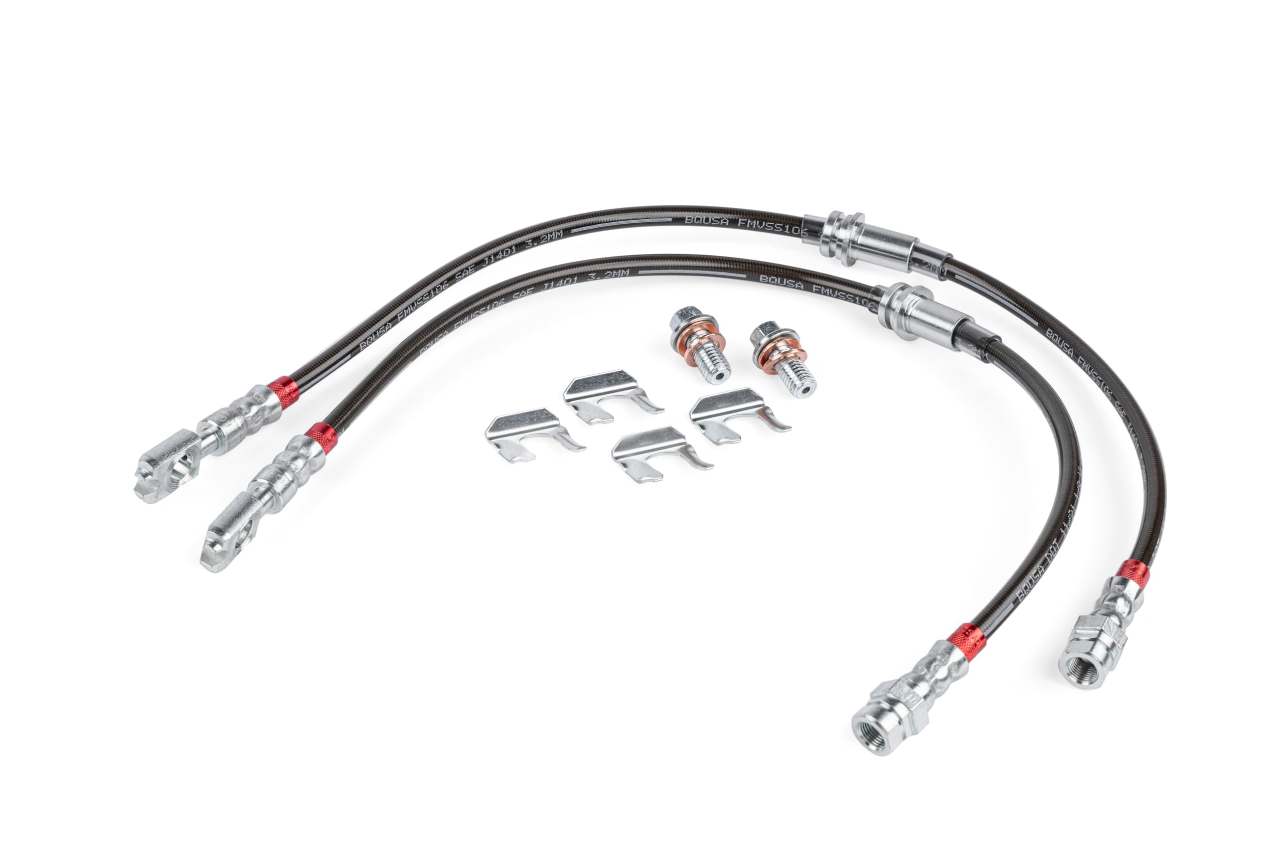 Braided Stainless Steel Brake Lines APR BRK00050 - Set of 2 - Front