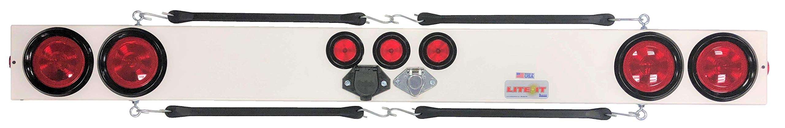 Custer 60" WP60R Round Lights, 4 & 7 Pin Connection, White Light Bar