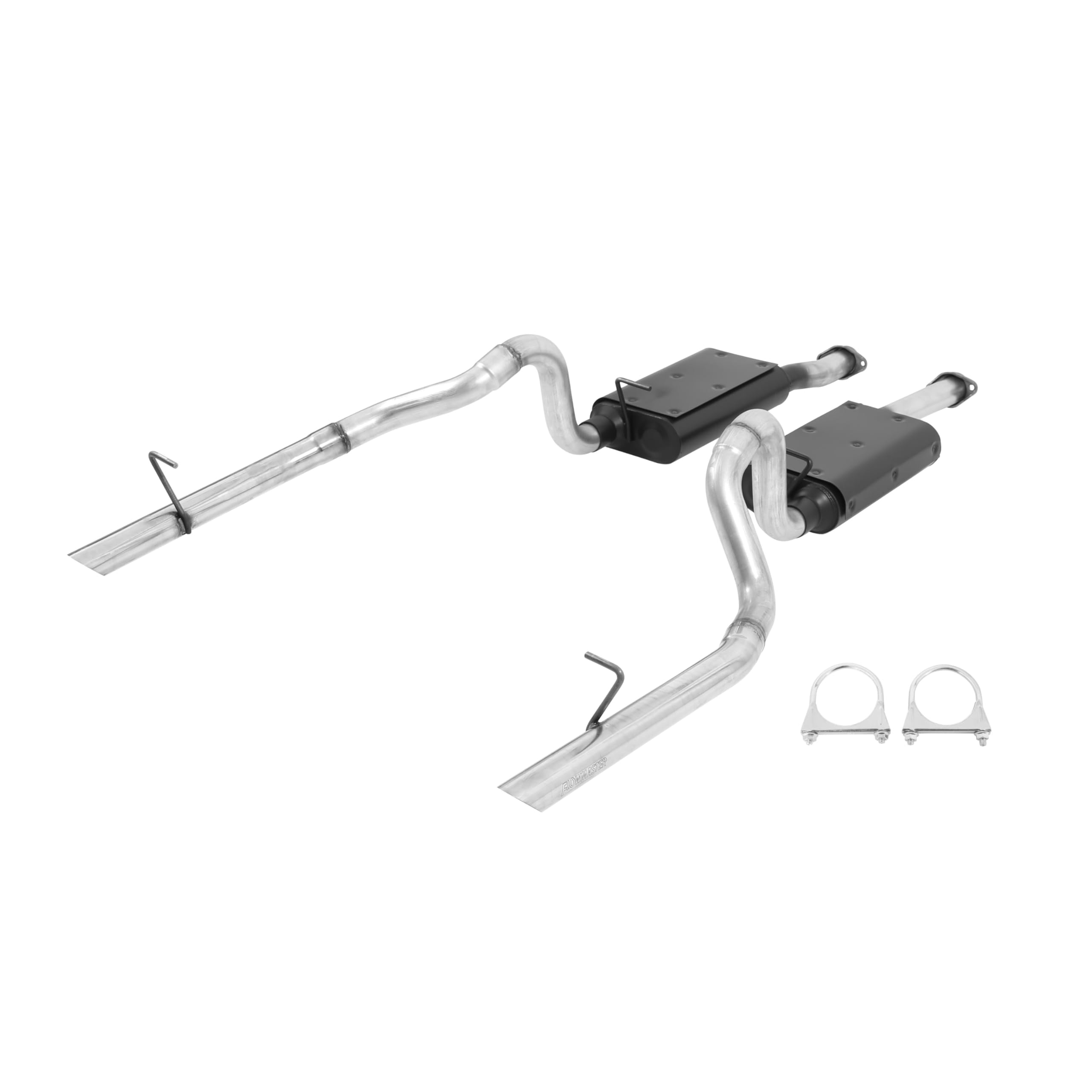 Flowmaster Force II 17203 Cat-Back Exhaust Kit 2.5 Inch Aluminized Steel Polished 304 Stainless Steel Tips Compatible with 1986-1993 Ford Mustang LX 5.0L and 1986 Mustang GT