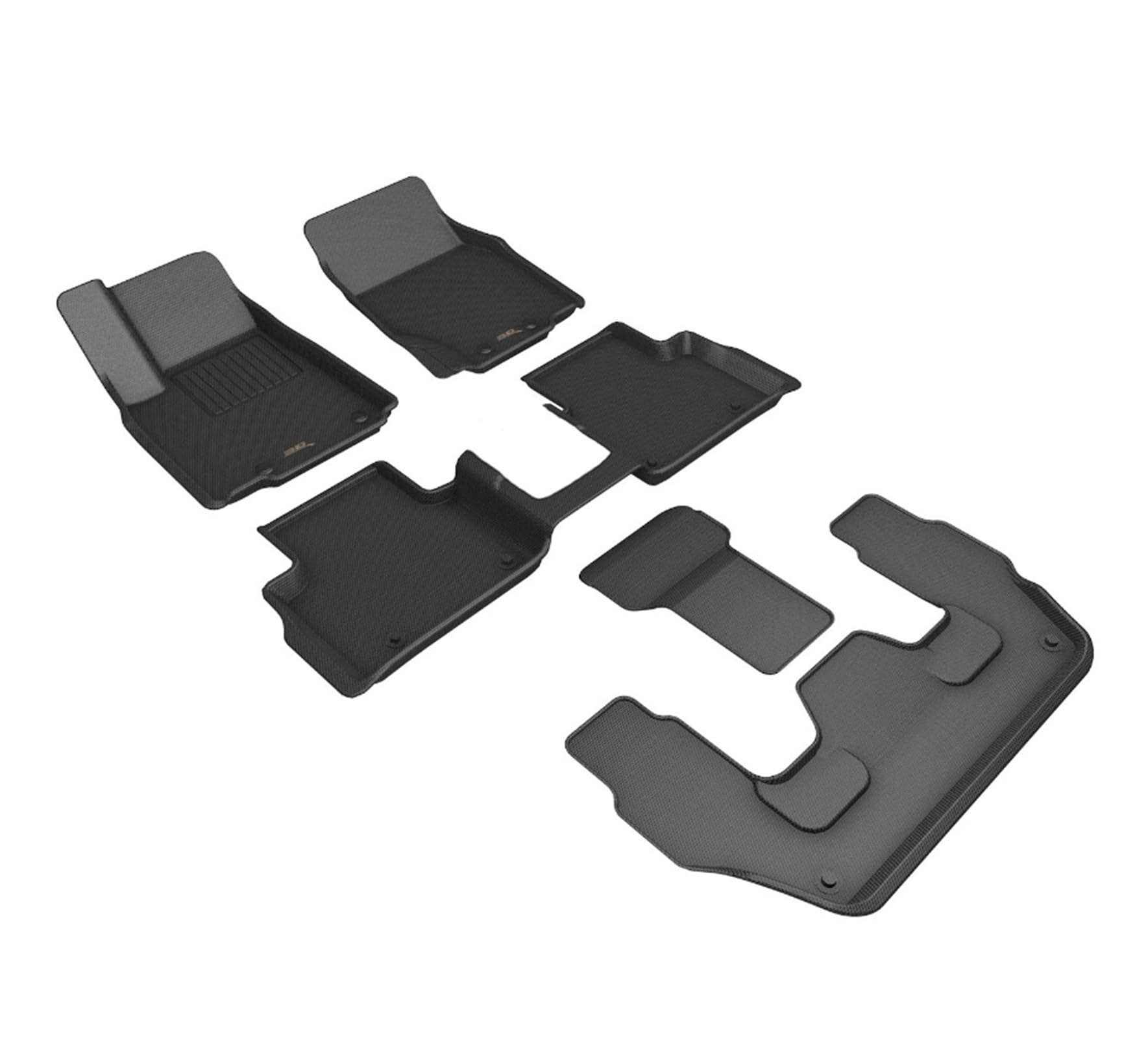 Kagu Floor Mat 3D MAXpider Custom Fit (Black) Compatible with Jeep Grand Cherokee L 2022-2023 - Full Set