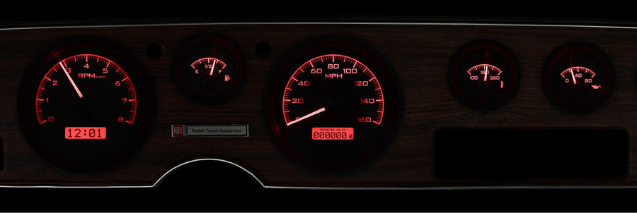 Dakota Digital 70-81 Pontiac Firebird Dash Analog Gauge Cluster Kit Black Alloy Red VHX-70P-FIR-K-R