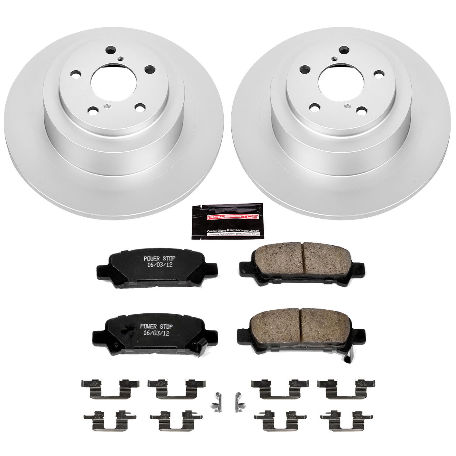 Power Stop CRK3124 Brake Rotor & Coated Ceramic Brake Pads- rear For Subaru Baja 2003-2006, Subaru Legacy 2000-2004, Subaru Outback 2000-2004 [Model Specific]
