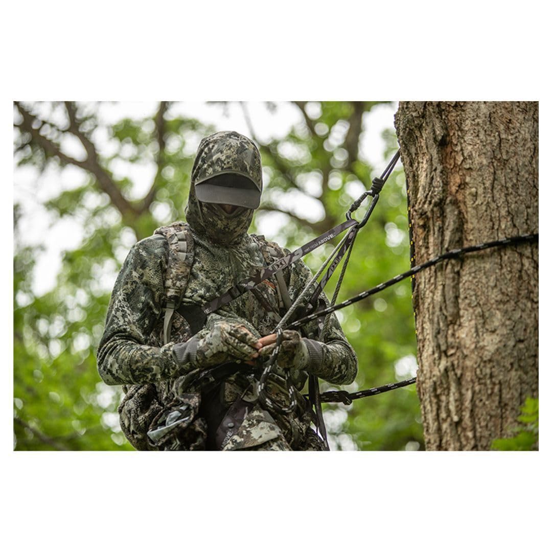 Lightweight Ultra Packable Helium Hammock Tree Saddle with Padded and Removable Seat Hawk Chaos Camo Pattern