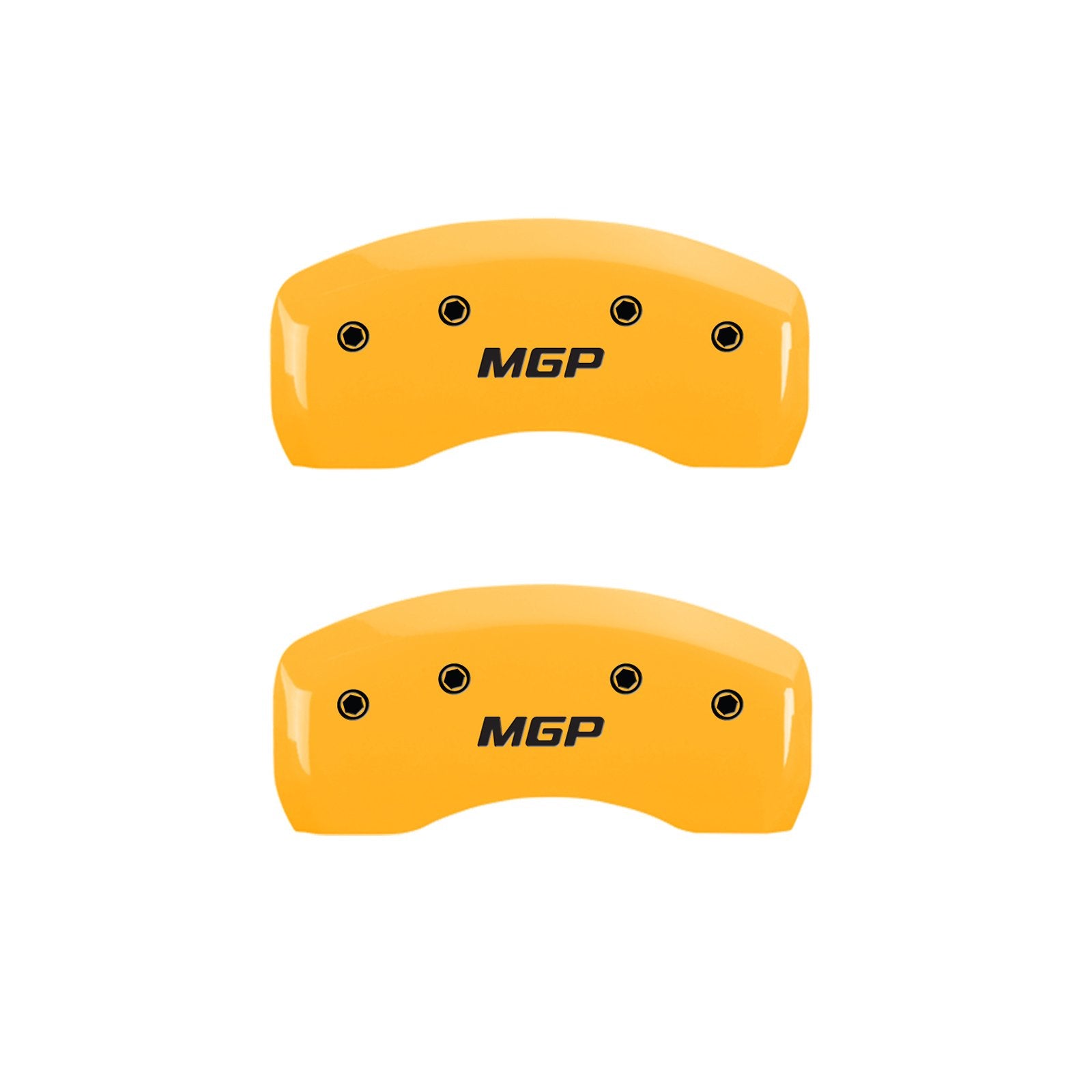 Caliper Covers MGP 23198SMGPYL Yellow (Set of 4, Engraved Front and Rear: MGP, Yellow powder coat finish, black characters)