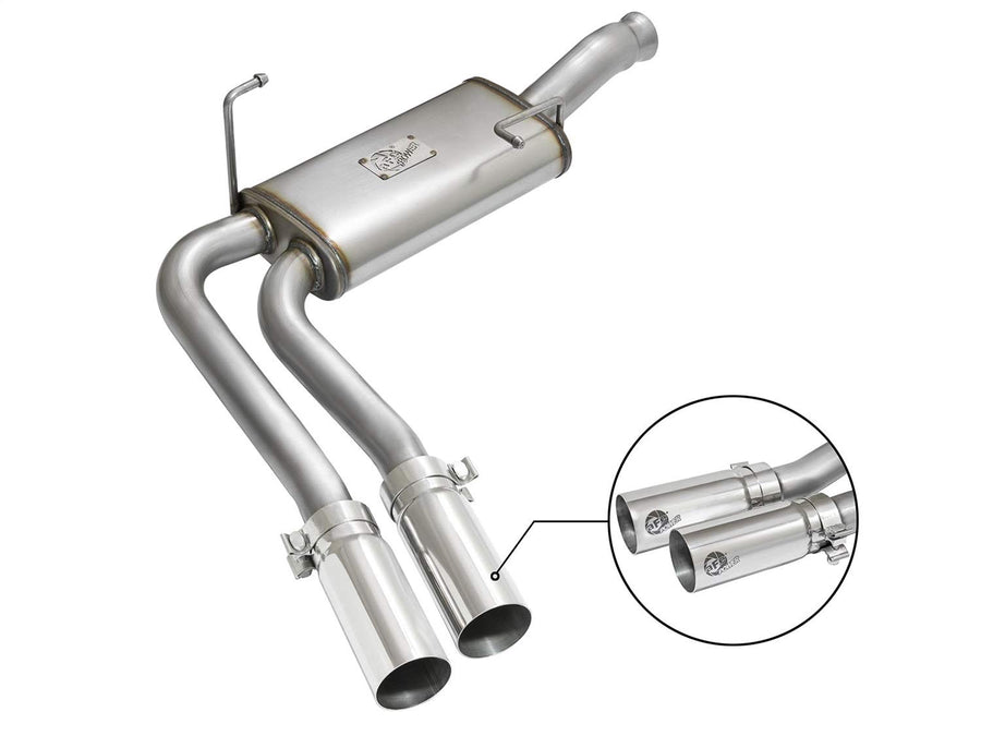 Rebel Series aFe Power 49-44070-P 3"x2-1/2" Cat-Back Exhaust System (Stainless Steel)