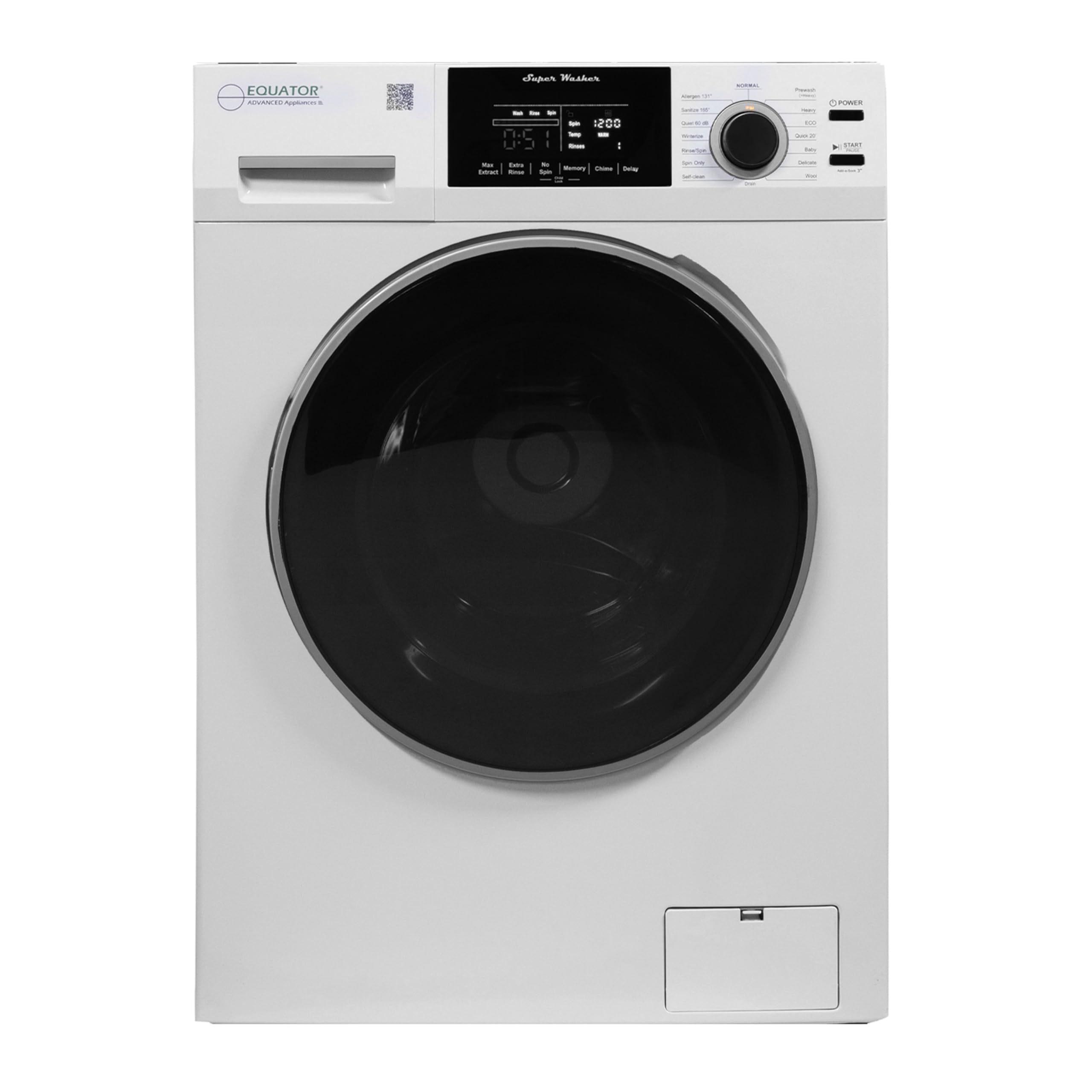 Equator 1.9cf/18lbs Super Washer Winterize1400RPM White 110V