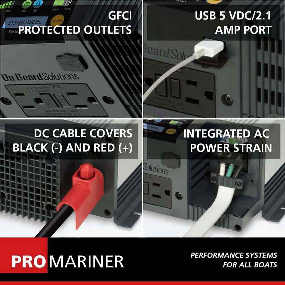2000W ProMariner 07200 Inverter, 12V Pure Sine