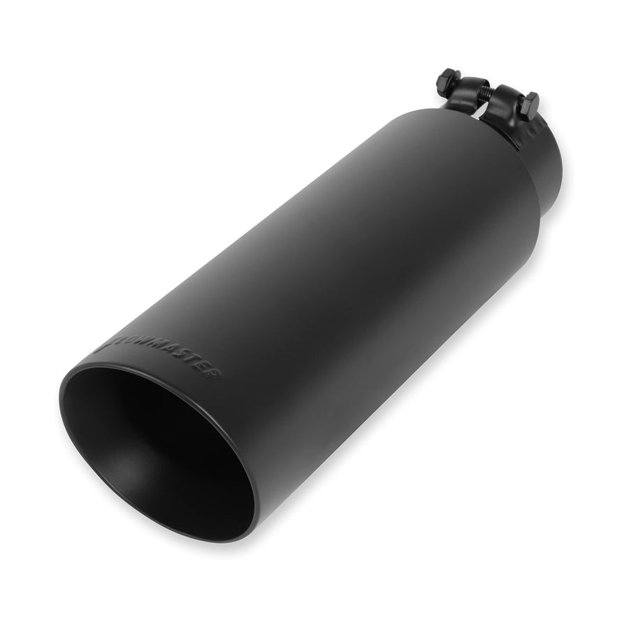 Flowmaster Exhaust Tip 15398B 4 Inch Angle Cut Black Ceramic Coated 304 Stainless Steel Fits 3 Inch Tubing 13 Inch Long - Clamp On