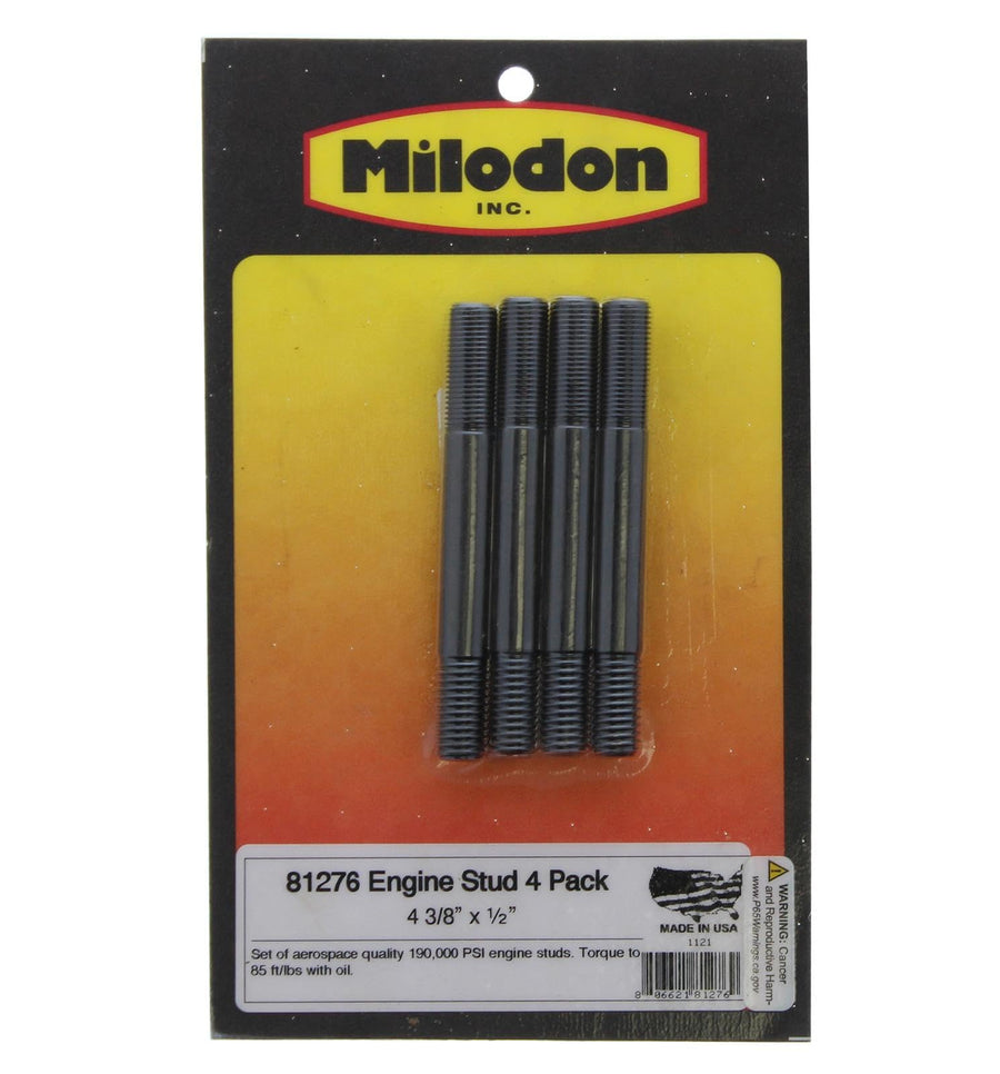 4 Pack Milodon 4 3/8 x 1/2 Studs