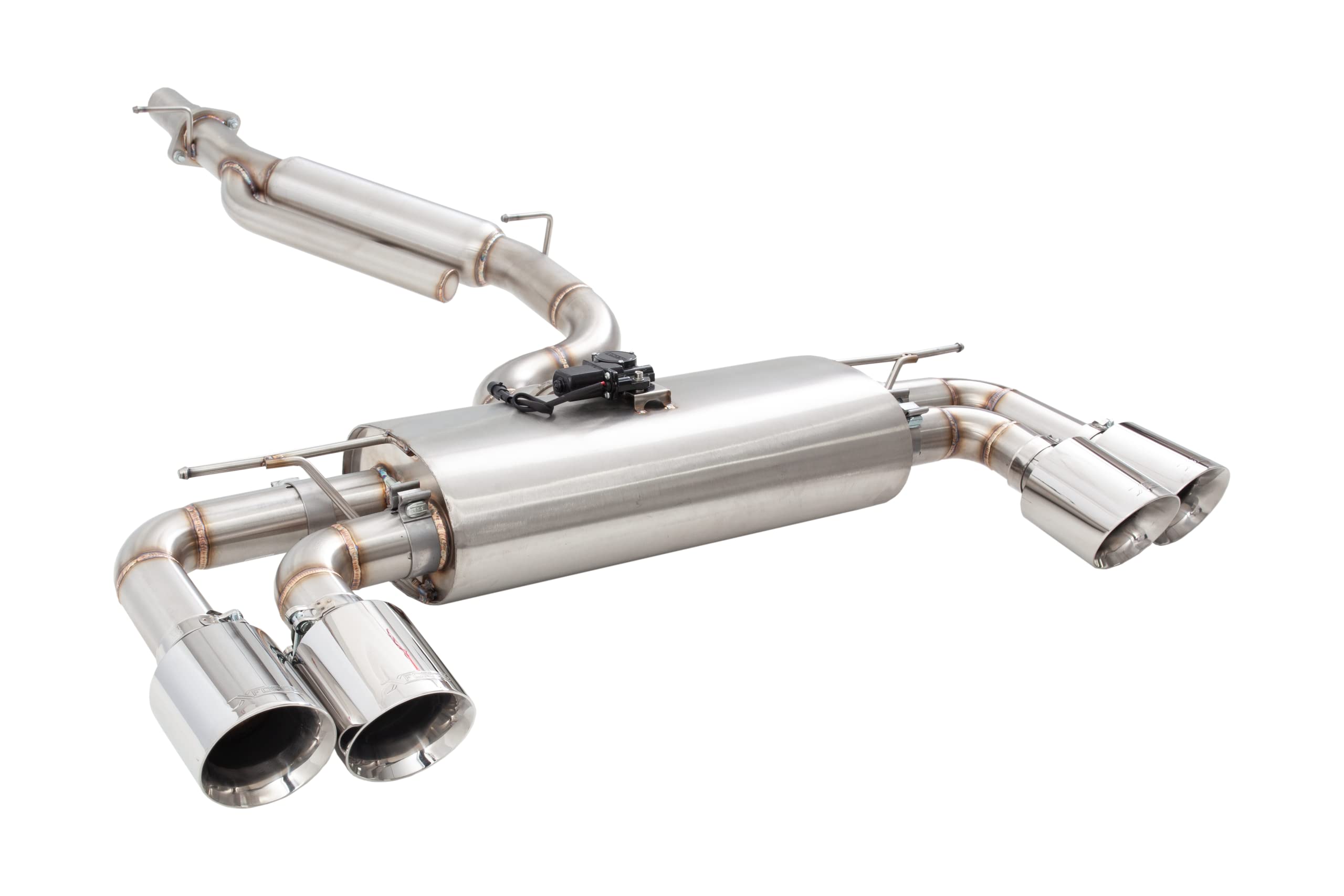 Catback XFORCE ESVW13VKCS 3" Valved Cat-Back Exhaust System for VW Golf R (MK8) 2021-Current; 304 Stainless Steel Cat Back with Polished Quad Tips