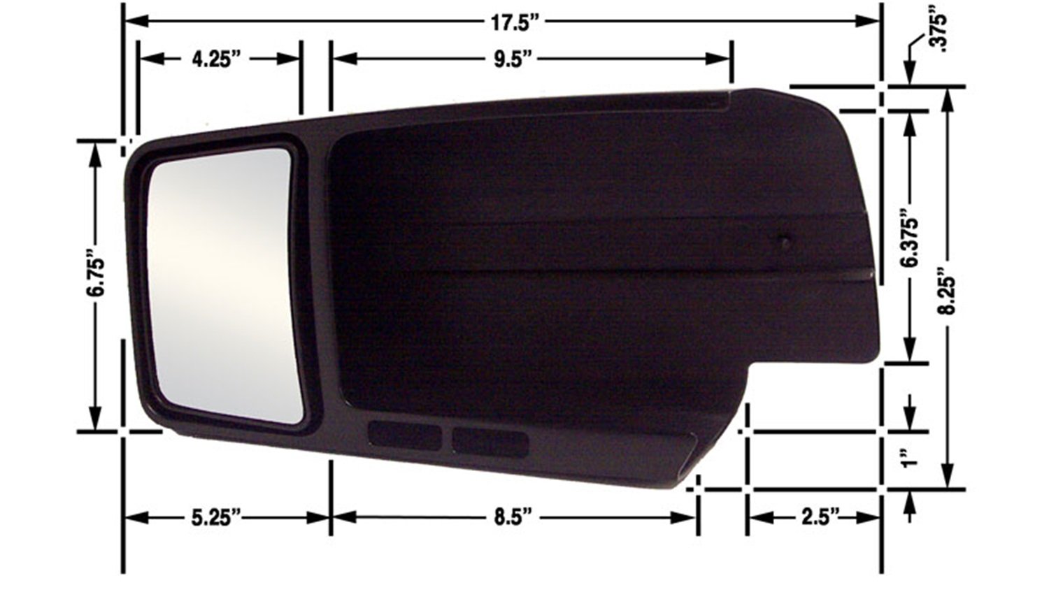 CIPA Custom Towing Mirror 11800 - Ford, Pair, black & silver, 18 inch