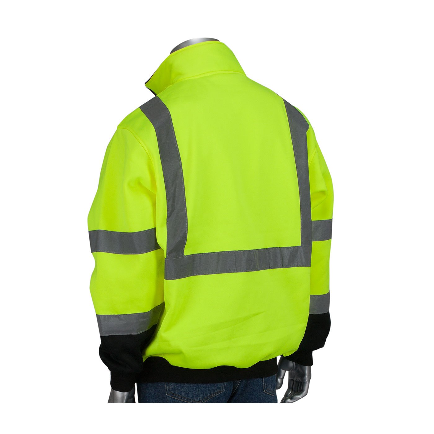 Black/Lime Yellow XL Polyester Fleece PIP Cold Weather Sweatshirt - 3 Pockets - 616314-18536 [PRICE is per EACH]