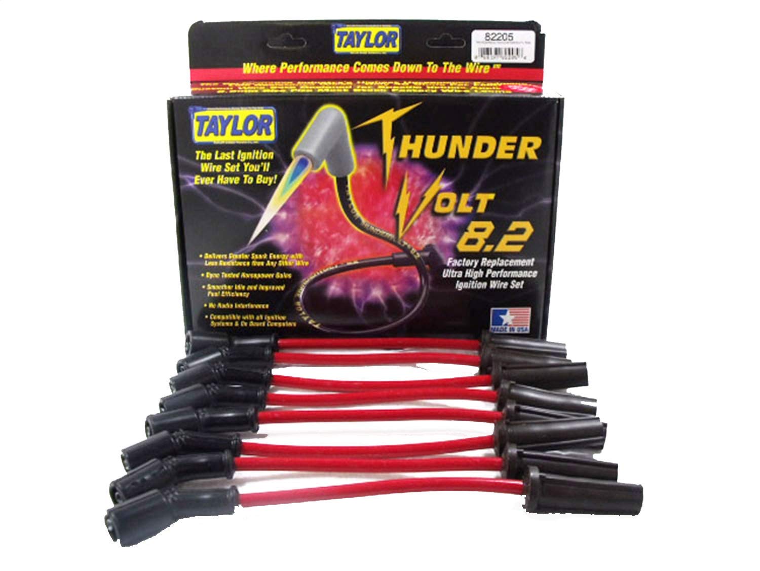 ThunderVolt 8.2 Taylor Cable Spark Plug Wire Set, Red