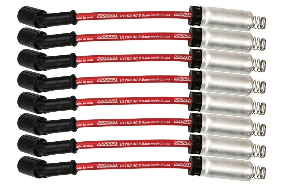 Moroso Ultra 40 73740 8.5mm Spark Plug Wires, Fits GM LS/LT 4.8/5.3/6.0/6.2 w/ 9.75" Length