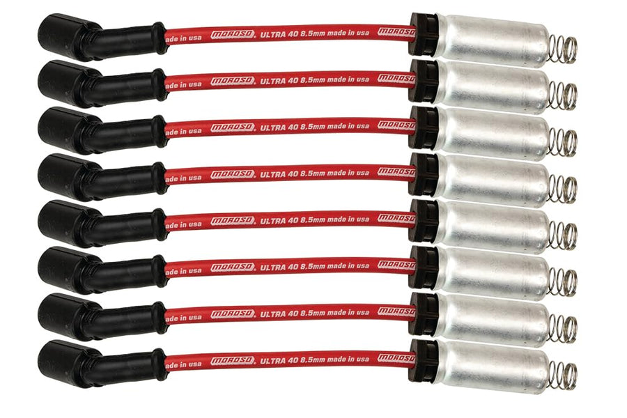 Moroso Ultra 40 73740 8.5mm Spark Plug Wires, Fits GM LS/LT 4.8/5.3/6.0/6.2 w/ 9.75" Length