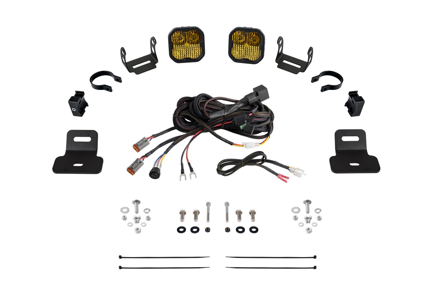 Stage Series Diode Dynamics A-Pillar Pod Kit compatible with Can-Am Maverick X3 2017-2025, SS3 Pro Yellow Combo