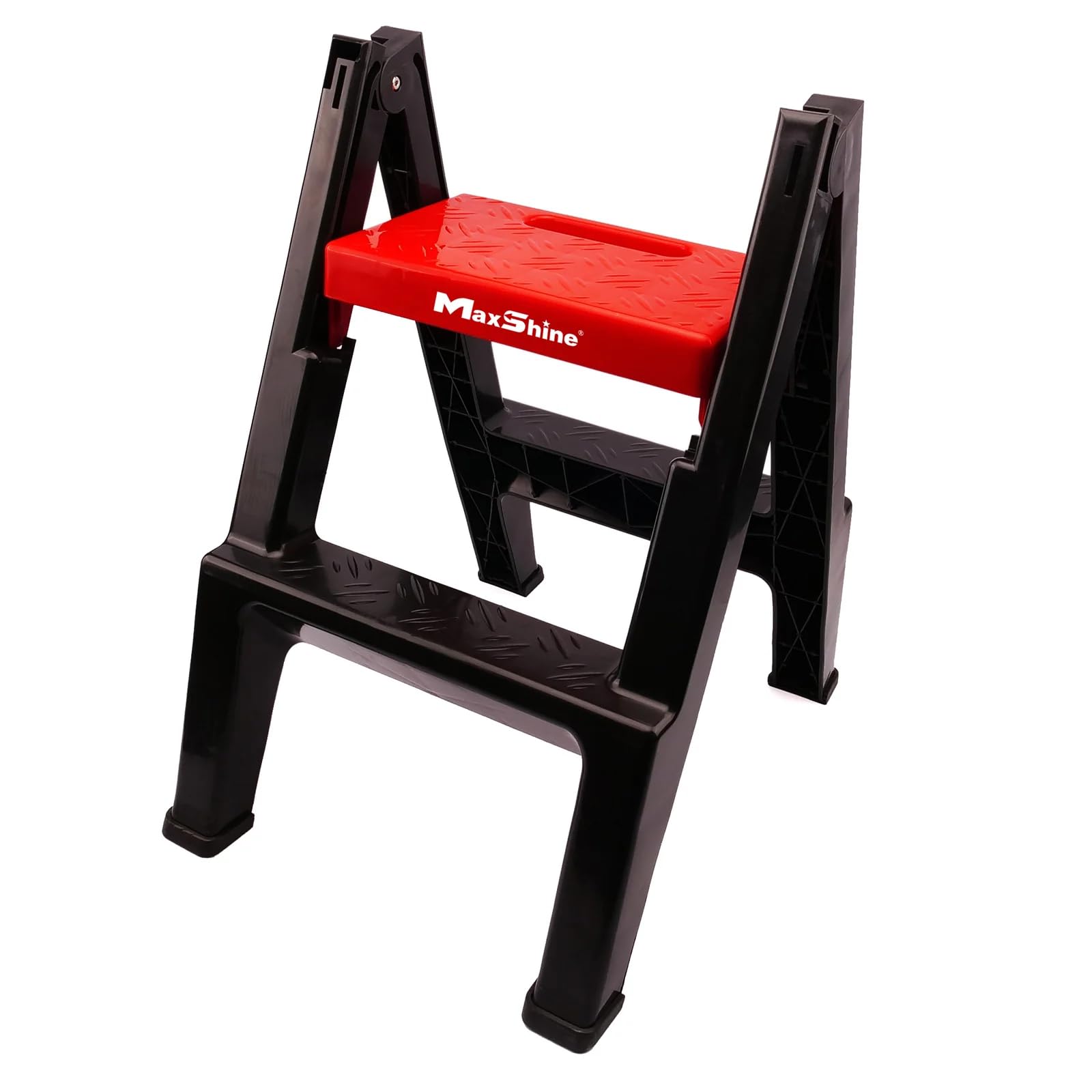 Maxshine Step Stool Folding - Ladder Double-Sided - Anti-Slip Rubber Feet and Textured Platform, Designed for Ease of use & Simple Storage. - Load Capacity: 250 lbs