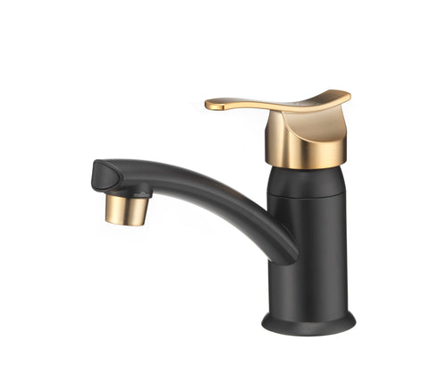 Dura Faucet Streamline RV Single Lever Centerset Lavatory Sink Faucet (Matte Black/Rose Gold)