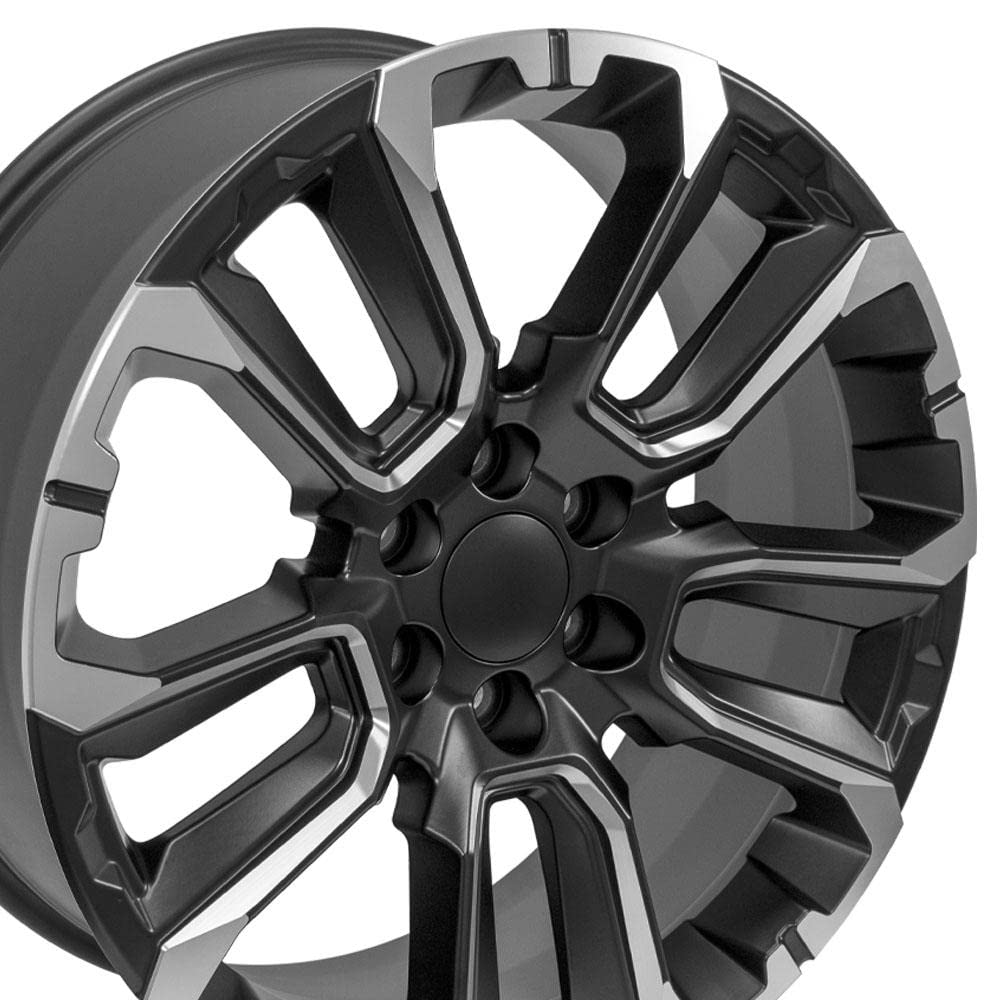 22 Inch OE Wheels CV68 Rim Fits Suburban 1500 High Country Style 6x139.7 22x9 Satin Black with Milled Edge - Hollander 14088 (1)