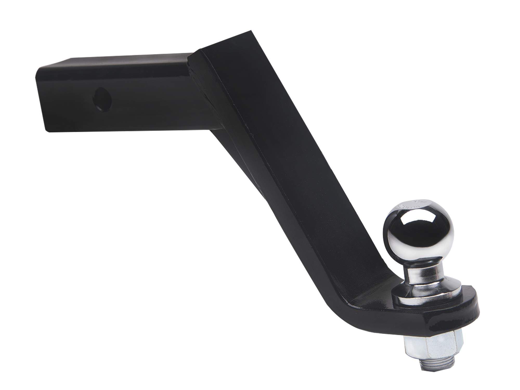 7" Drop Down Armordillo Loaded Ball Mount Trailer Tow Hitch with 2" Receiver Tube Universal Fit - Black