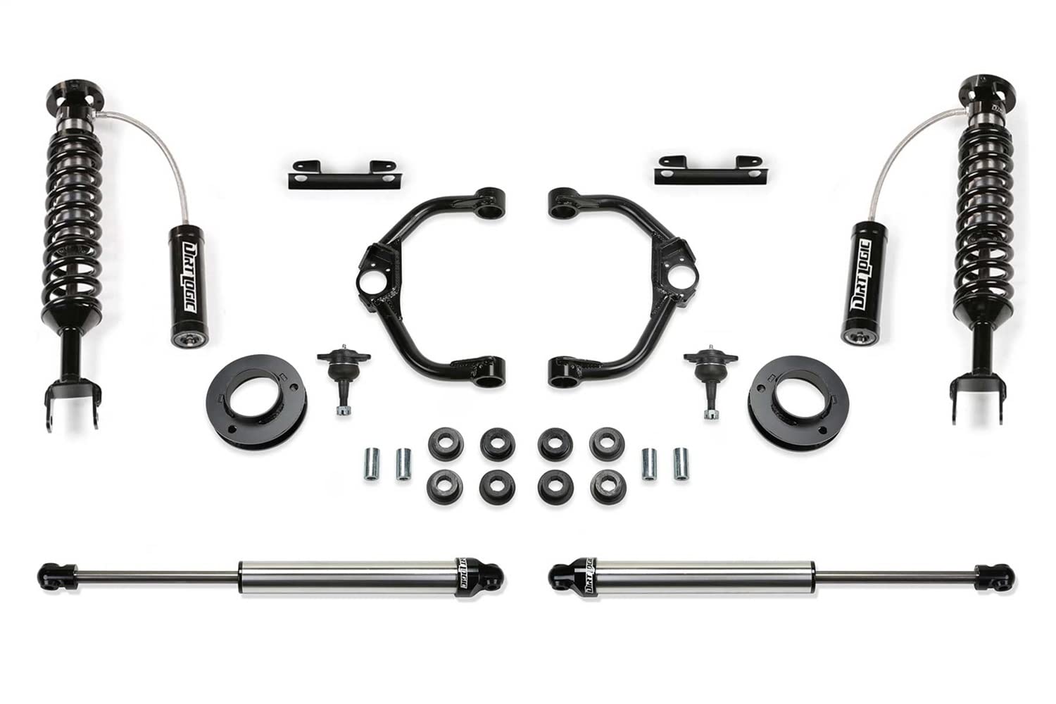Fabtech K3170DL Control Arm Ball Joint Lift System 3 in. Lift w/Dirt Logic 2.5 in. Resi Coilovers 2.25 in. Lift For PN[FTS23202/FTS23208/FTS811472] Ball Joint Lift System