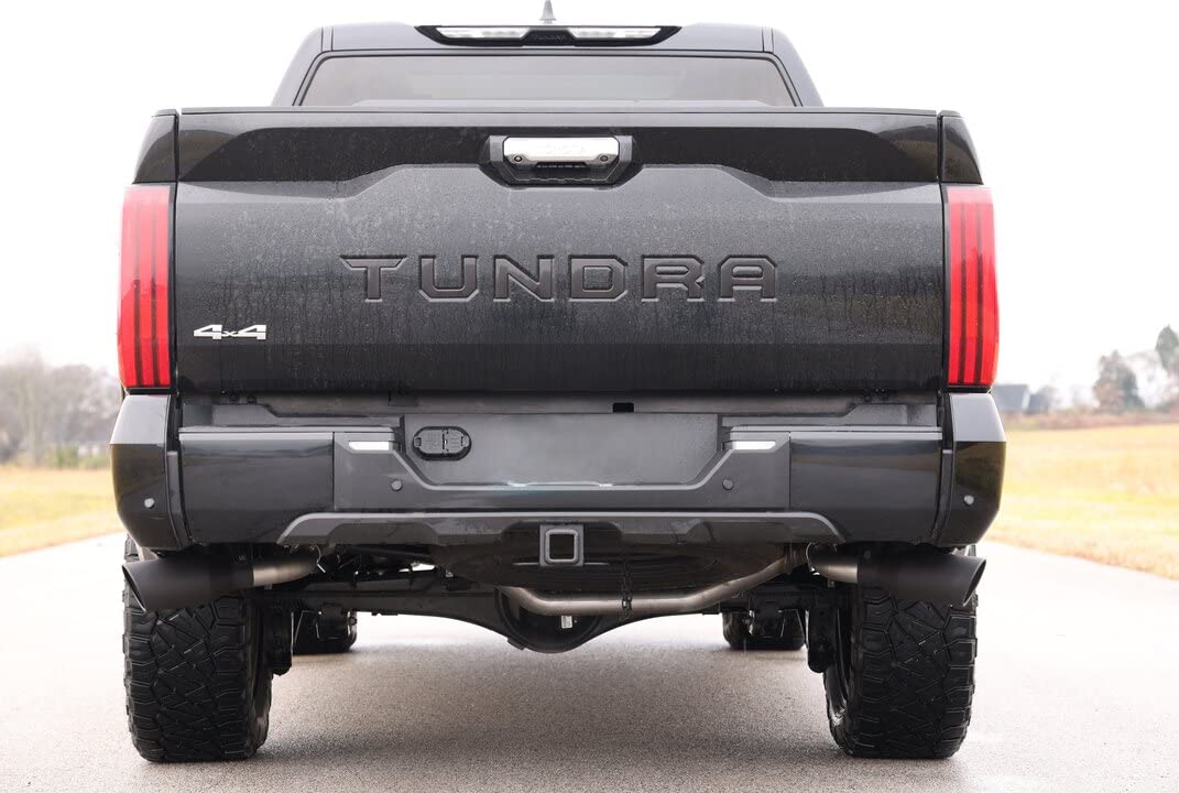 Flowmaster 718142 Cat-Back FlowFX Exhaust Kit 2.5 Inch Dual Side Exit 409 Stainless Steel 4.5 Inch Black Ceramic Tips Compatible with 2022-2023 Toyota Tundra 3.5L V6 2 & 4WD All Wheelbases