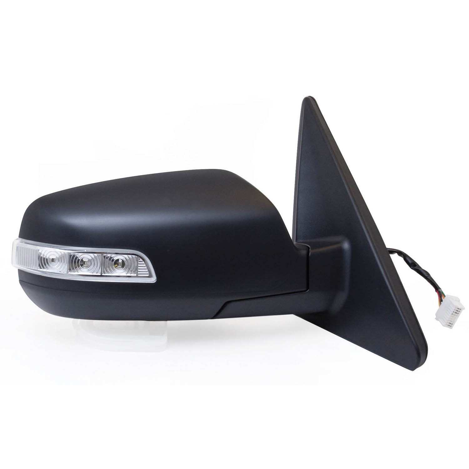 Fit System - 75021K Mirror Passenger Side for Kia Sorento LX, EX, w/Turn Signal, Black, w/o BLIS, PTM Cover, Foldaway, Heated Power