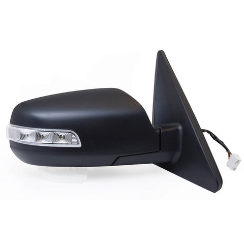 Fit System - 75021K Mirror Passenger Side for Kia Sorento LX, EX, w/Turn Signal, Black, w/o BLIS, PTM Cover, Foldaway, Heated Power