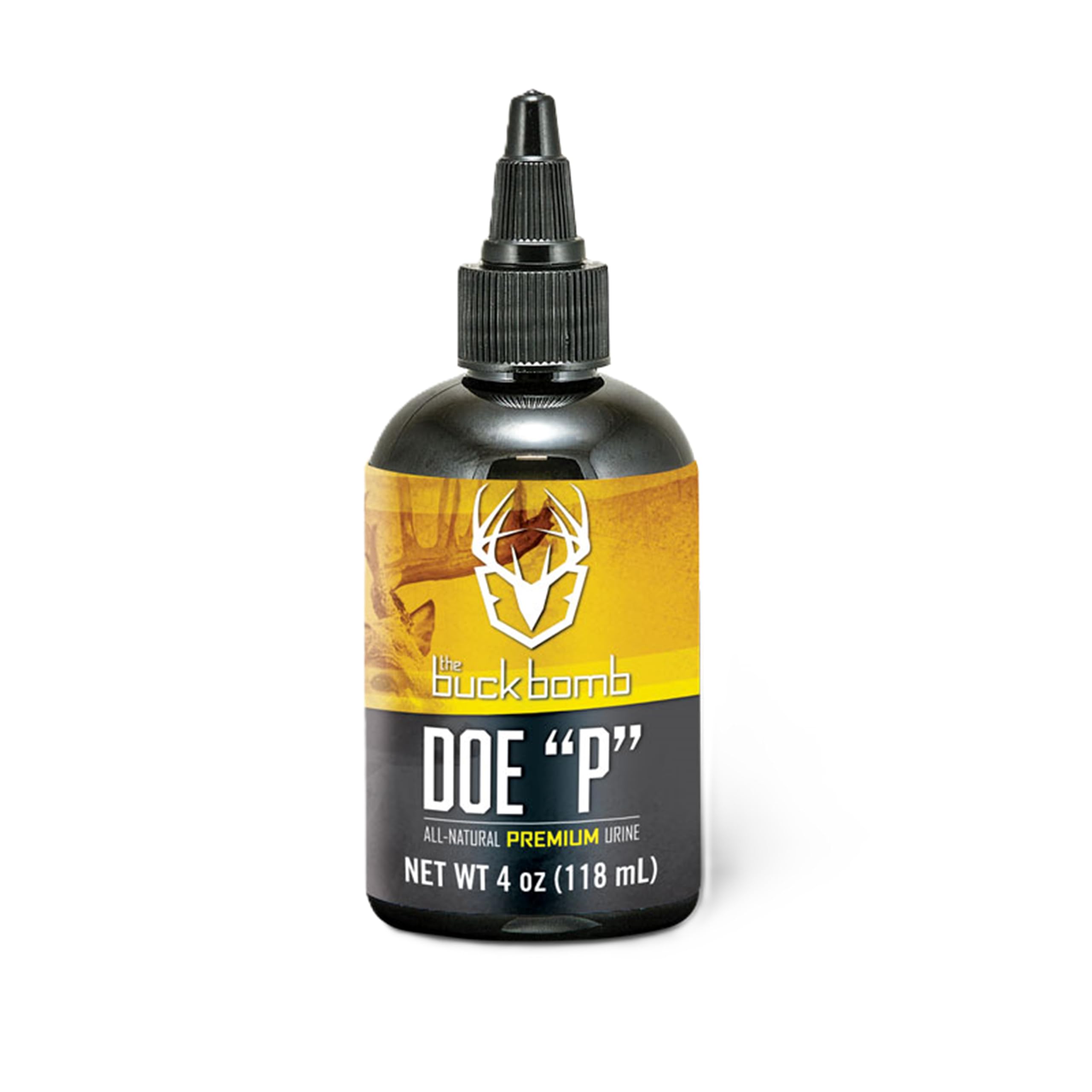 Buck Bomb Natural Doe P Hunters Specialties Liquid Scent w/Wicks | Deer Buck Lure Hunting Post/Pre Rut Scent Attractant for Hunting, 4 Oz (118 ml.)