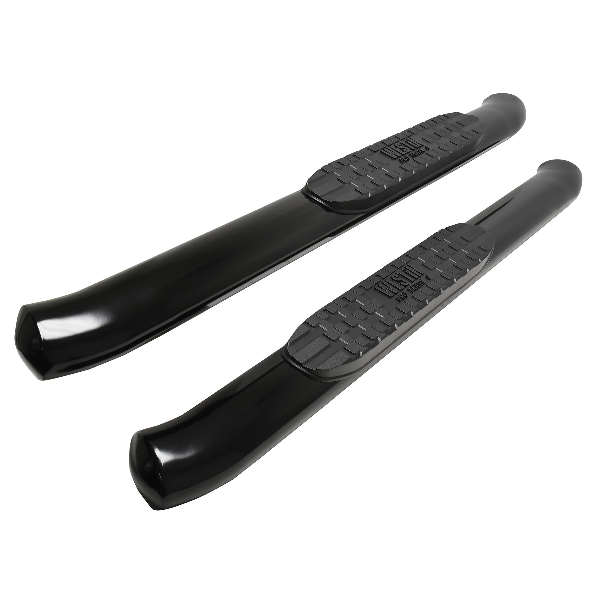 4in PRO TRAXX Oval Nerf Step Bars Black