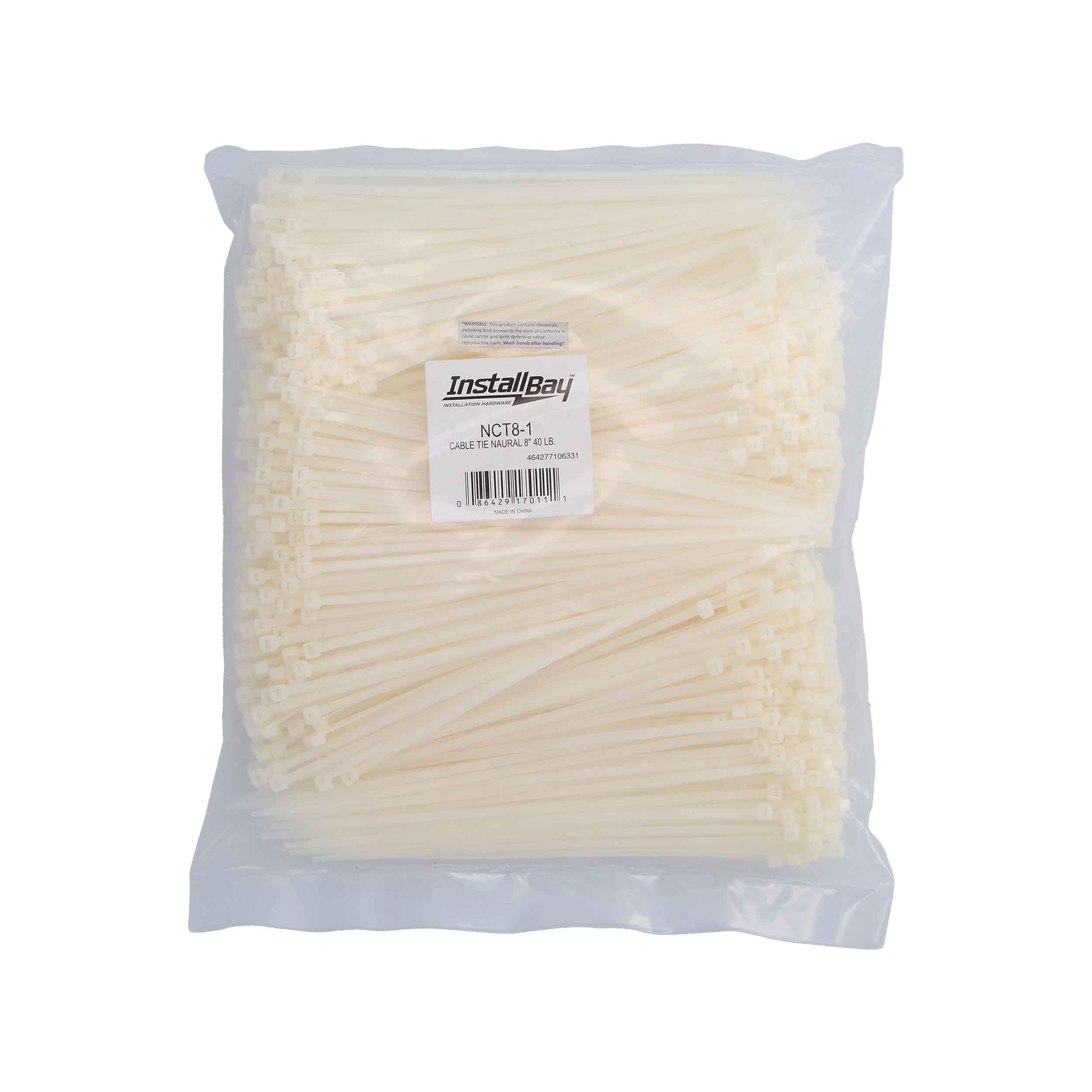 8 Inch Install Bay Cable Tie Natural 40 Pound - Package of 1000