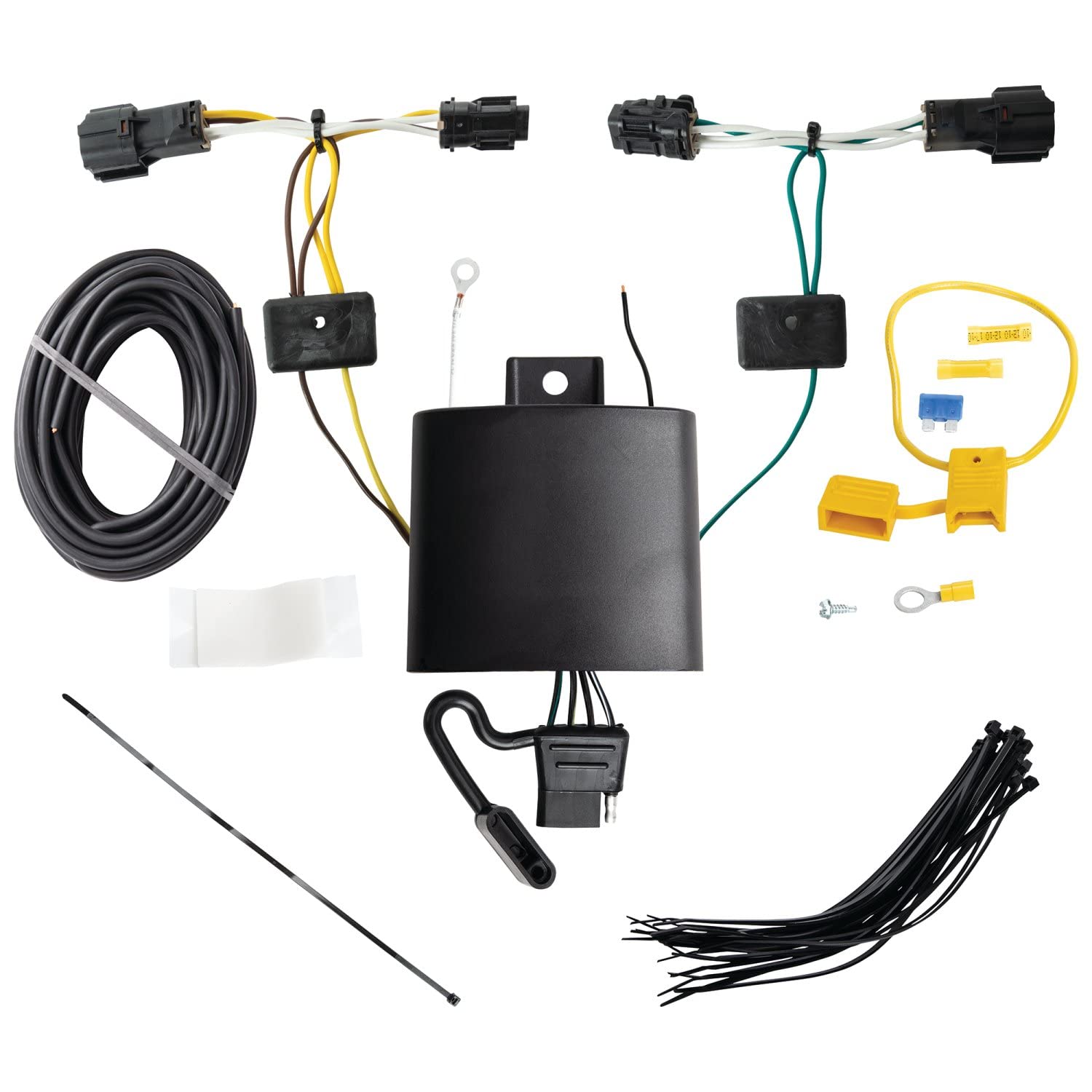 TEKONSHA T-One 118872 Wiring Connector Assembly, 4-Way Flat, Black, Compatible with 2022 Kia EV6