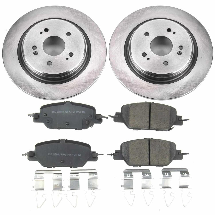 Power Stop KOE7528 Rear Replacement Brake Kit-OE Brake Rotors & Ceramic Brake Pads For Honda CR-V 2017-2023 [Model Specific]