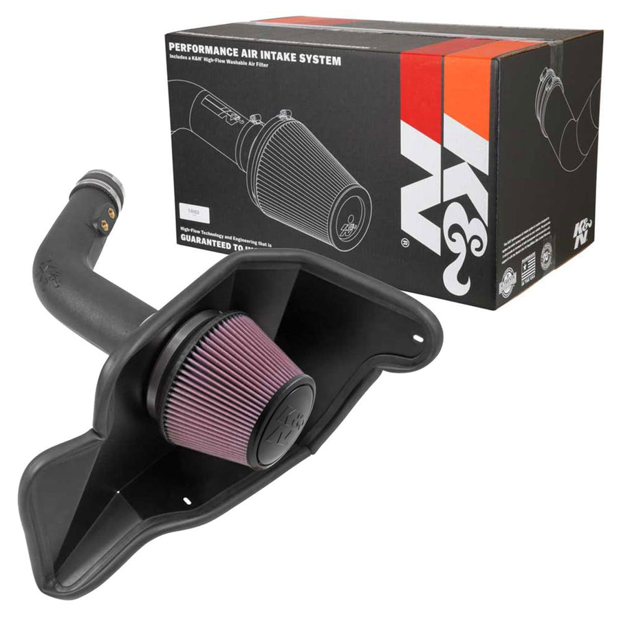 Cold Air Intake System K&N: High-Flow Air-Filter, Increase Performance & Horsepower: Compatible with 2015-2017 FORD Mustang, 57-2594