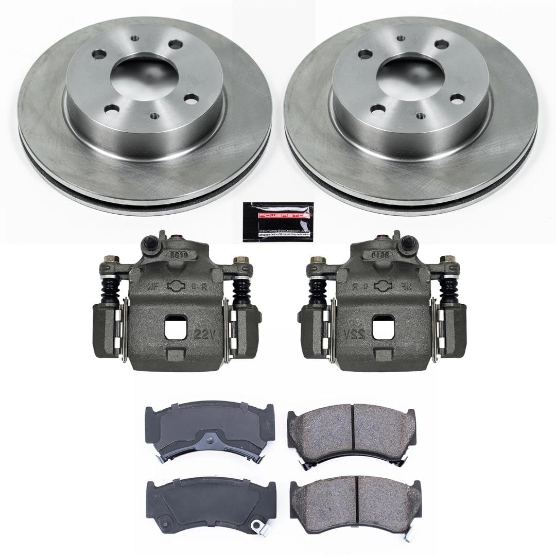 Power Stop KCOE1170 Replacement Autospeciality Front Caliper Kit- OE Rotors, Ceramic Brake Pads, Calipers For Nissan 200SX 1995-1998, Nissan Sentra 1995-2000 [Model Specific]