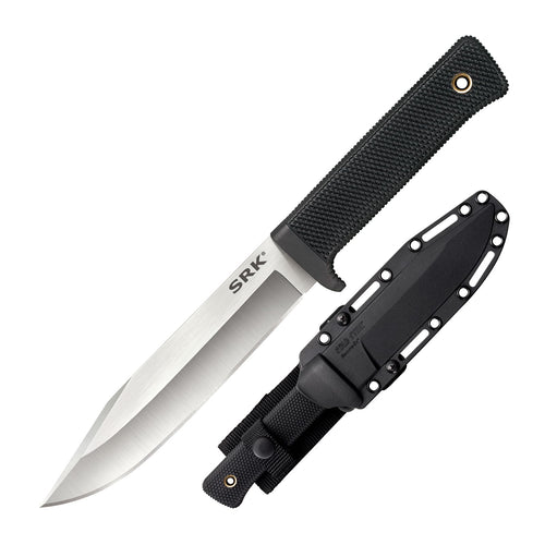 6" COLD STEEL SRK CPM 3V Clip Point Razor-Sharp Blade 4.75" Durable Kray-Ex Handle Tactical Fixed Blade Knife w/Secure-Ex Sheath