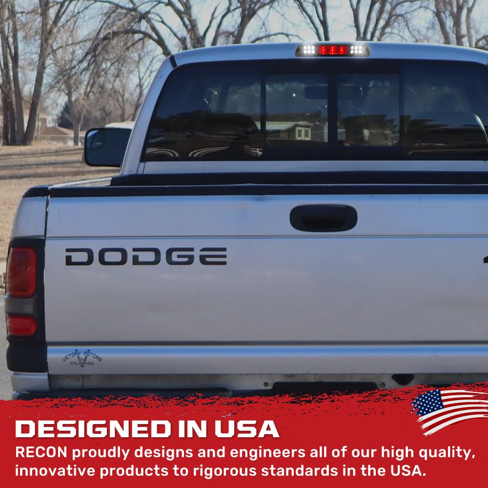 Fits 1994-2002 Dodge RAM (1500, 2500, 3500) RECON 3rd Brake Light Kit LED with Smoked Lens