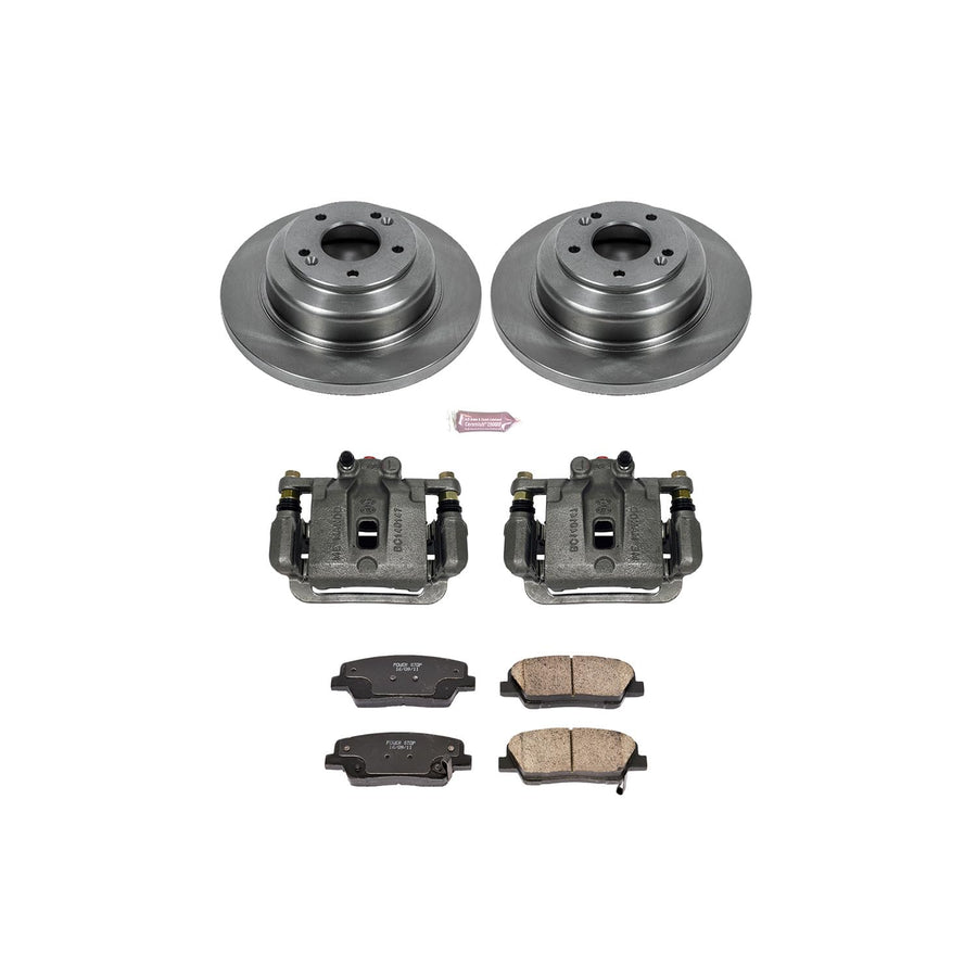 Power Stop KCOE6168 Replacement Autospeciality Rear Caliper Kit- OE Rotors, Ceramic Brake Pads, Calipers For Hyundai Genesis Coupe 2010-2016 [Model Specific]