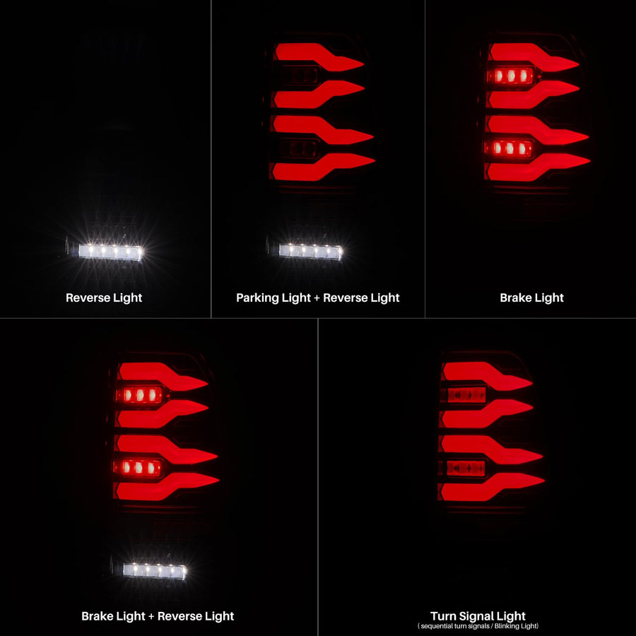 For 97-03 Ford F150, Alpharex 04 Ford F150 Heritage LUXX-Series LED Tail Lights Black Red