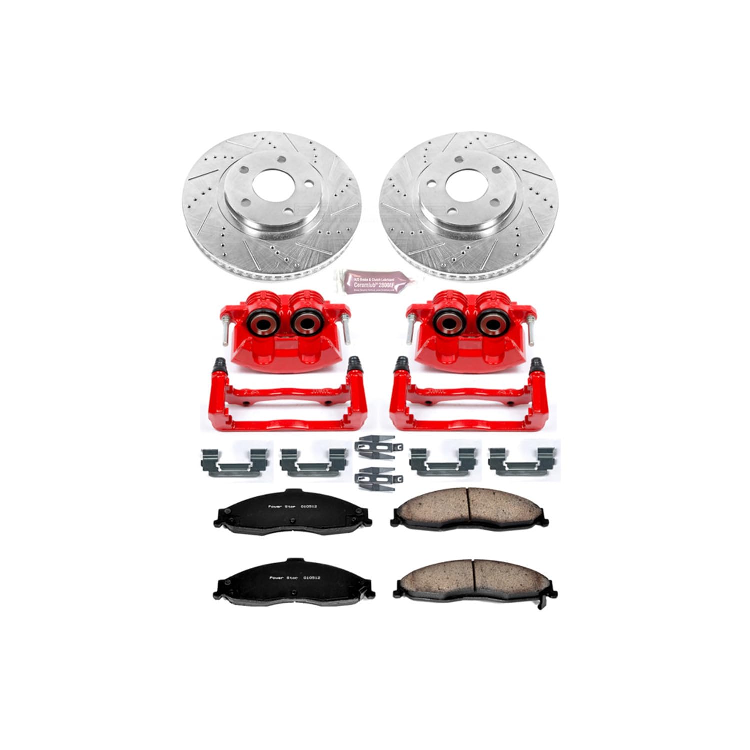 1-Click Performance Brake Kit Power Stop (KC1547) with Calipers For Chevrolet Camaro 1998-2002, Pontiac Firebird 1998-2002 [Model Specific]
