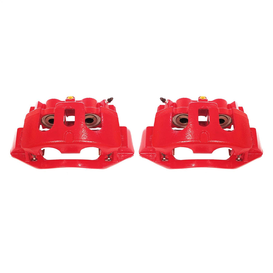 Power Stop Pair of High-Temp Red Powder Coated Rear Calipers For Silverado 2500 HD, Silverado 3500 HD, Suburban 3500 HD, Sierra 2500 HD, Sierra 3500 HD [Model Specific]