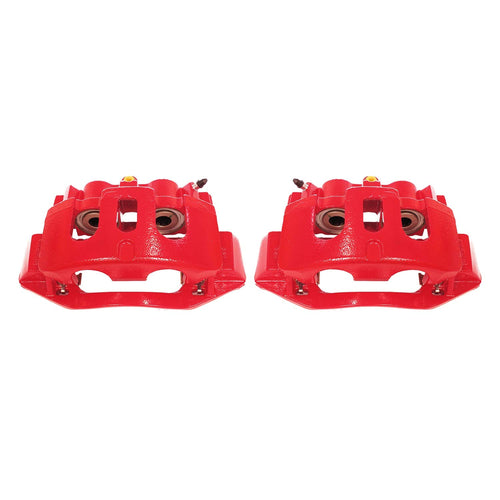 Power Stop Pair of High-Temp Red Powder Coated Rear Calipers For Silverado 2500 HD, Silverado 3500 HD, Suburban 3500 HD, Sierra 2500 HD, Sierra 3500 HD [Model Specific]