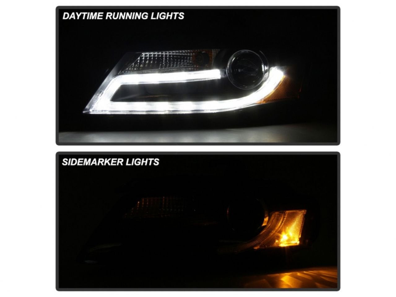 Audi A4 09-12 Spyder 5081544 Projector Headlights - Halogen Model Only (Not Compatible with Xenon/HID Model) - DRL LED - Black