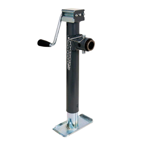 178203 Bulldog Round Trailer Jack, Side Mount, 5,000 lbs. Lift Capacity, Sidewind, Weld-On, Includes Footplate, 15 Inch Travel