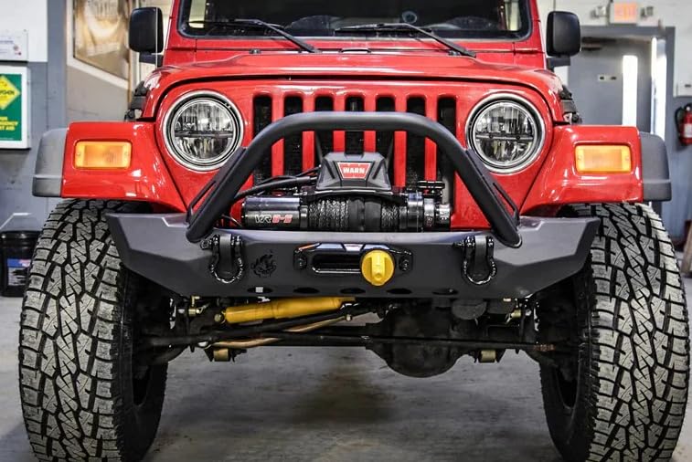 Midwidth Pyro Front Bumper - Flat Top Stinger compatible with Jeep CJ/YJ/TJ