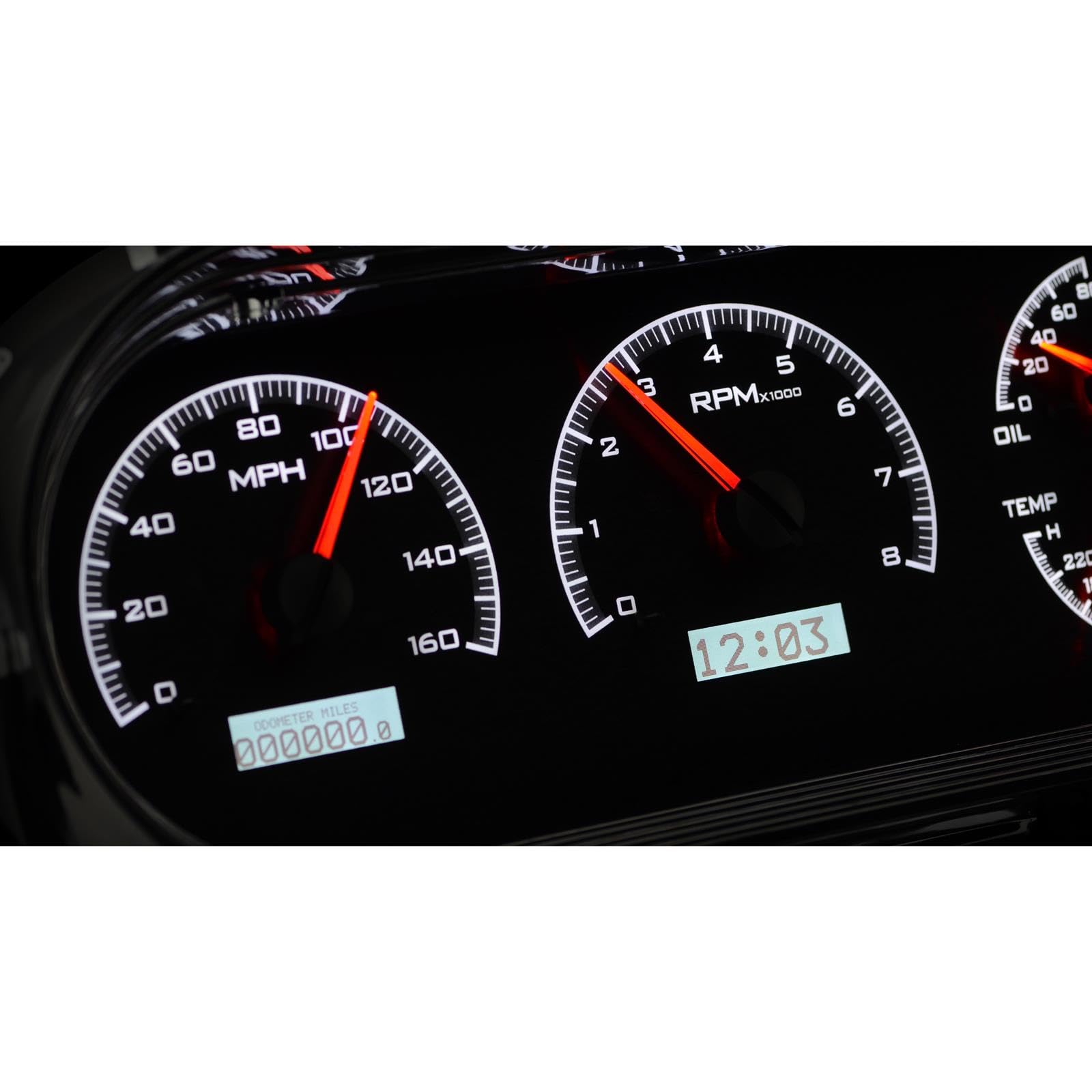 Dakota Digital 63 64 Chevy Nova Analog Dash Gauges White Black Alloy VHX-63C-NOV-K-W