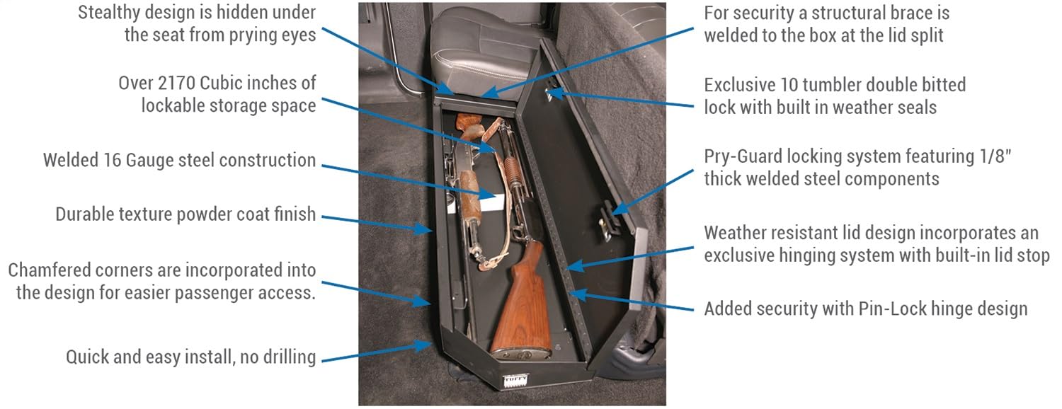 Underseat Lockbox Tuffy Security Products for 2003-2016 Ford F-250/F-350 Super Duty Super Crew